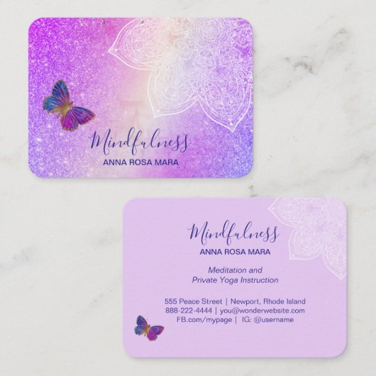 *～*瞑想ヨガ霊気蝶曼荼羅 名刺 (正面/裏面)