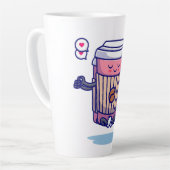 瞑想リラックスでのかわいいコーヒーカップ カフェラテマグ (左アングル)