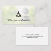 瞑想ロゴ | 草の中に積み上げた石 予約カード (正面/裏面)