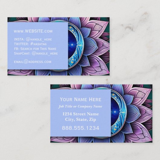 瞑想ロータスヨガフロープロフェッショナルエグゼクティブ 名刺 (正面/裏面)