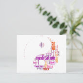 瞑想ワードアート ポストカード (スタンド正面)