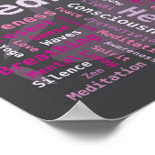 瞑想ワードクラウドタグインピンクとバイオレットカラー ポスター (角)