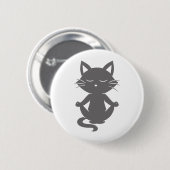 瞑想中の可愛い猫-背景色の選択 缶バッジ (正面&裏面)
