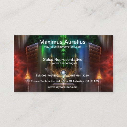 瞑想中のozフラクタルアートビジネスカード 名刺 (正面)