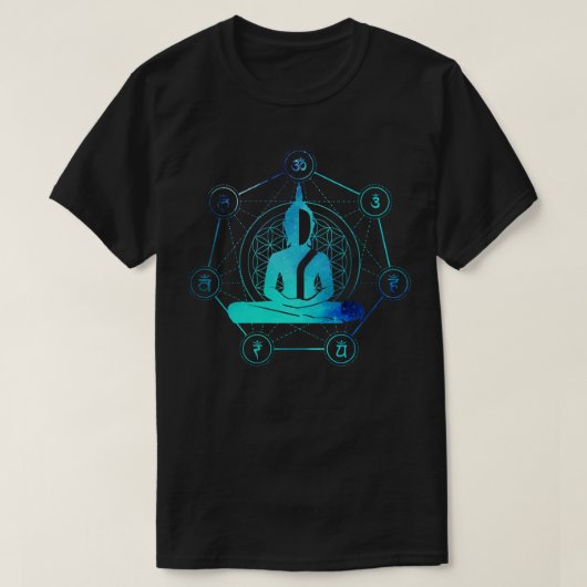 瞑想仏禅チャクラスピリチュアル Tシャツ (デザイン正面)