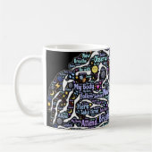 瞑想体感動的ワードアート コーヒーマグカップ (左)