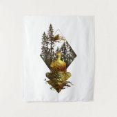 瞑想僧の自然場面 タペストリー (正面)