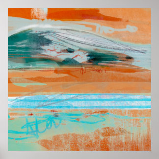 瞑想再訪1 -抽象芸術絵画風景 ポスター