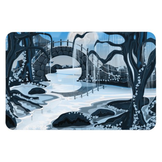 瞑想日本の庭園 マグネット (横)