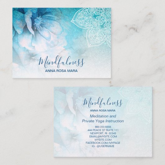 *~*瞑想曼荼羅ヨガ霊気フローラグリッター 名刺 (正面/裏面)
