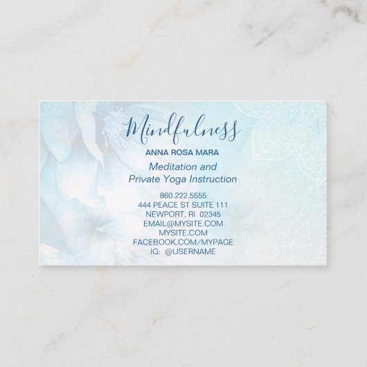 *~*瞑想曼荼羅霊気ヨガフローラグリッター 名刺 (裏面)