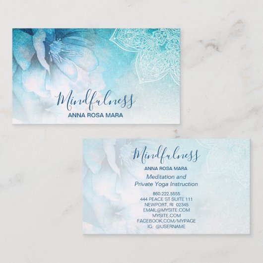 *~*瞑想曼荼羅霊気ヨガフローラグリッター 名刺 (正面/裏面)