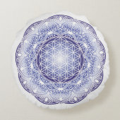 瞑想枕曼荼羅紫シャイニー ラウンドクッション (裏面)