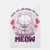 瞑想猫 – かわいい猫 キッチンタオル (縦)