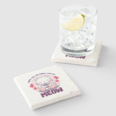 瞑想猫 – かわいい猫 ストーンコースター (横)