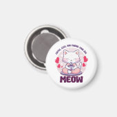 瞑想猫 – かわいい猫 マグネット (正面/裏面)