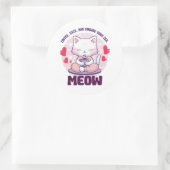 瞑想猫 – かわいい猫 ラウンドシール (バッグ)