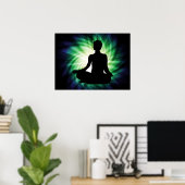 瞑想白熱［赤熱］光を放つアルダ ポスター (ホームオフィス)