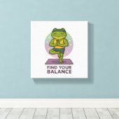 瞑想的なカエルのアート – あなたのバランスのポスターを見つける» キャンバスプリント (インサイチュ (ウッドフロア))