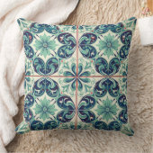 瞑想的なパターン：アズレジョ静けさ クッション (ブランケット)