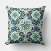 瞑想的なパターン：アズレジョ静けさ クッション (正面)