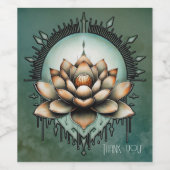 瞑想的な優雅さ。絶妙な蓮の花 ワインラベル (シングルラベル)