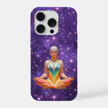 瞑想的な女性と星空