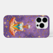 瞑想的な女性と星空 iPhoneケース (裏面横)