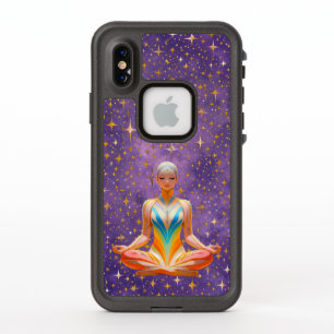 瞑想的な女性&星空iPhoneケース