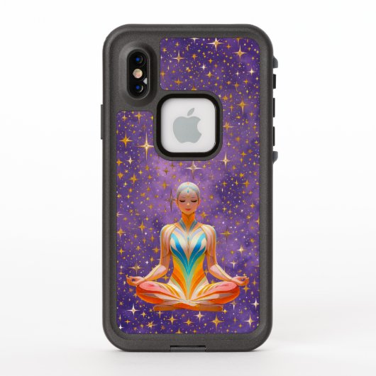 瞑想的な女性&星空iPhoneケース LifeProof iPhoneケース (裏面)