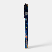 瞑想的な女性 – 神秘的な銀河系デザイン iPhoneケース (左側面)