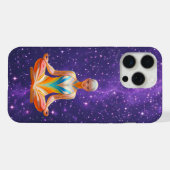 瞑想的な女性 – 神秘的な銀河系 iPhoneケース (裏面横)