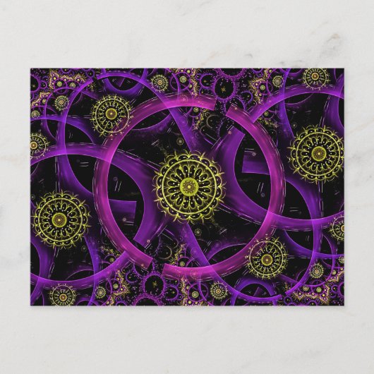 瞑想金ゴールドフラワーポストカード ポストカード (正面)