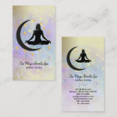 *～*瞑想金ゴールド女性+月の心を込めたヨガ 名刺 (正面/裏面)