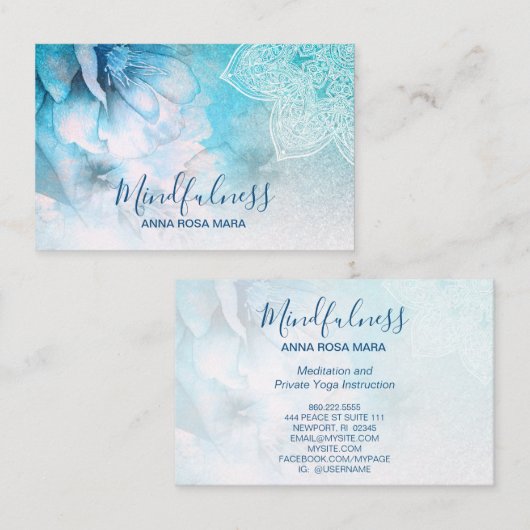 *~*瞑想霊気ヨガフローラグリッター曼荼羅 名刺 (正面/裏面)
