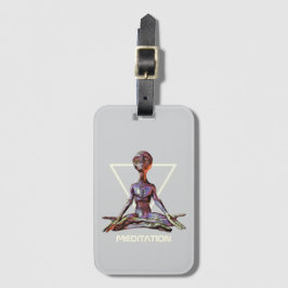 瞑想。エイリアンの静かなポーズ荷物タグ ラゲッジタグ