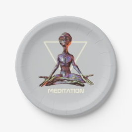 瞑想。エイリアン ペーパープレート