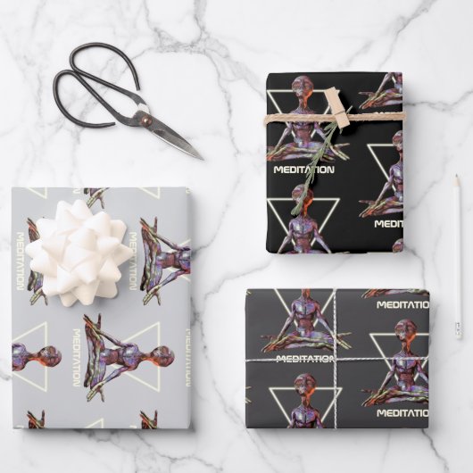 瞑想。エイリアン ラッピングペーパーシート (正面)