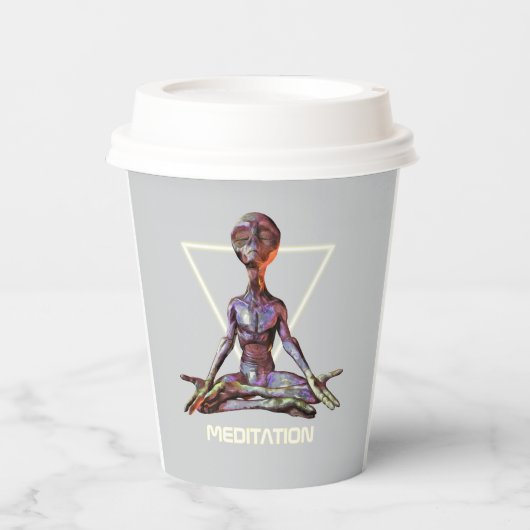 瞑想。エイリアン 紙コップ (正面)