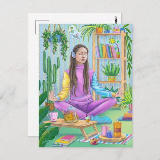 瞑想 ポストカード (正面/裏面)