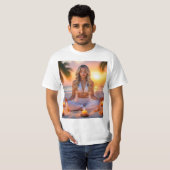 瞑想 - ヨガ - ウェルネス - 今を生きる Tシャツ (正面フル)