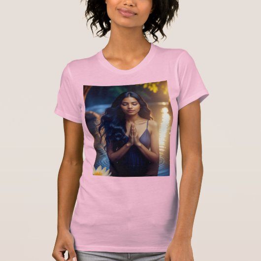 瞑想 - ヨガ - ウェルネス - 今を生きる Tシャツ (正面)