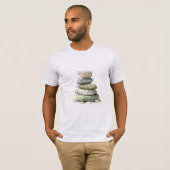 瞑想 ロック バランス マインドフルネス ヨガ Tシャツ (正面フル)