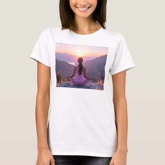 瞑想 - 内なるバランス - ヨガ Tシャツ (正面)