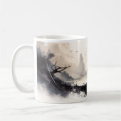 瞑想、平和と世界 コーヒーマグカップ (左)