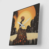 瞑想#3 スクエア壁時計 (傾斜)