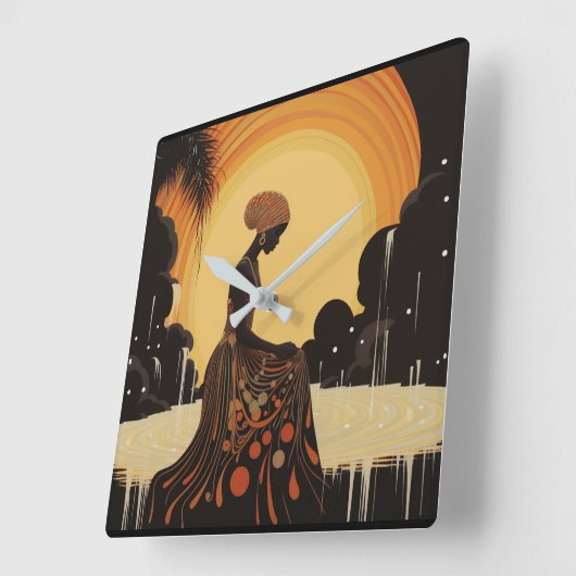 瞑想#3 スクエア壁時計 (傾斜)