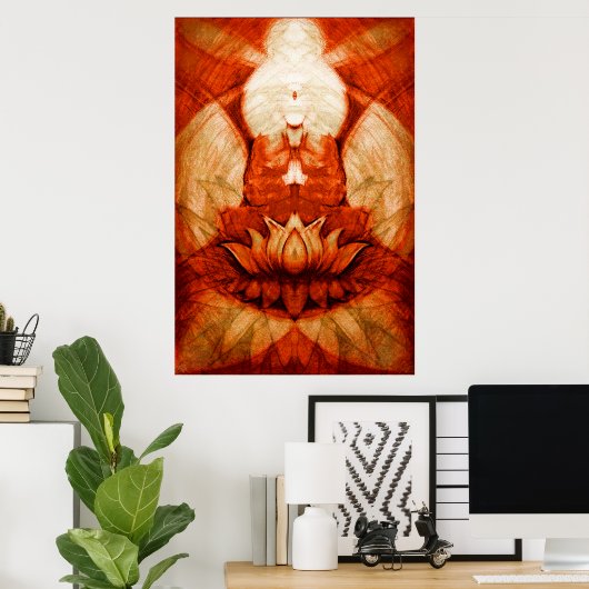 瞑想.Lotus4 ポスター (ホームオフィス)