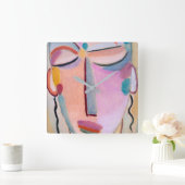 瞑想Alexej von Jawlenskyフィギュアアート スクエア壁時計 (ホーム)