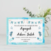 瞬時に編集可能なアキーカ男子青い招待状カード 招待状 (スタンド正面)